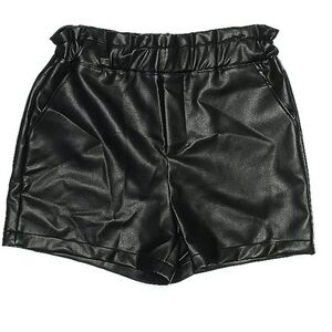 Bagatelle Faux Leather High Waist Black Shorts, sz M
